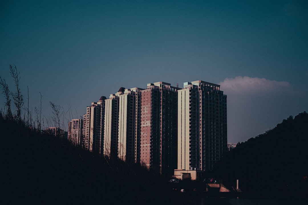 apartment building Korea night