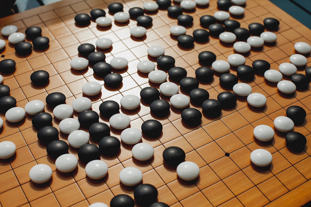 Go board with stones