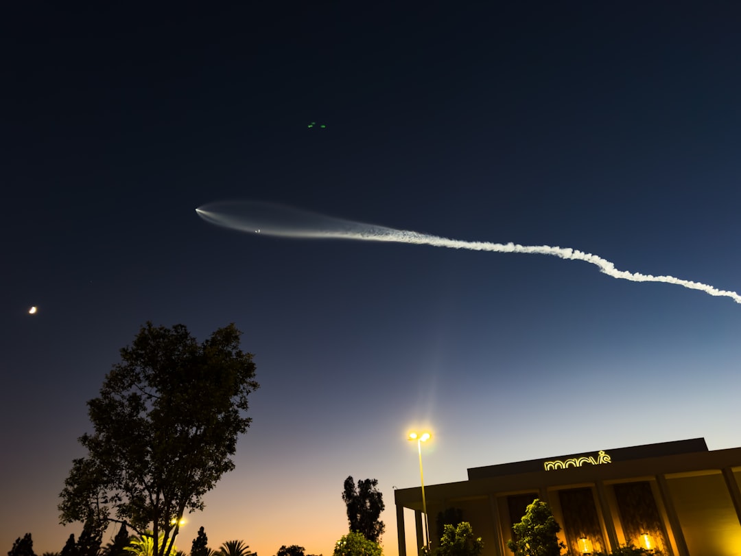 rocket launch night sky