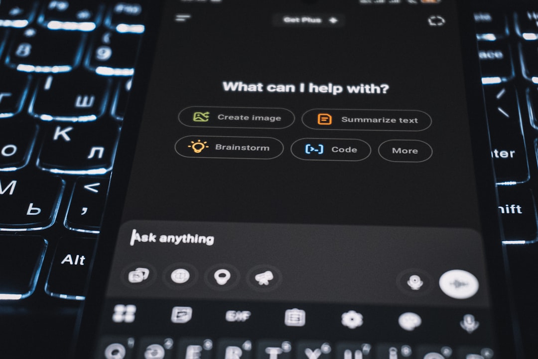 smart phone screen displaying chat app with digital technology theme